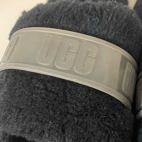 UGG FLUFFITA CLEAR FLUFF SLIDE PLATFORM SANDALS -BLACK -WOMEN’S US 10 -NEW - Picture 9 of 16